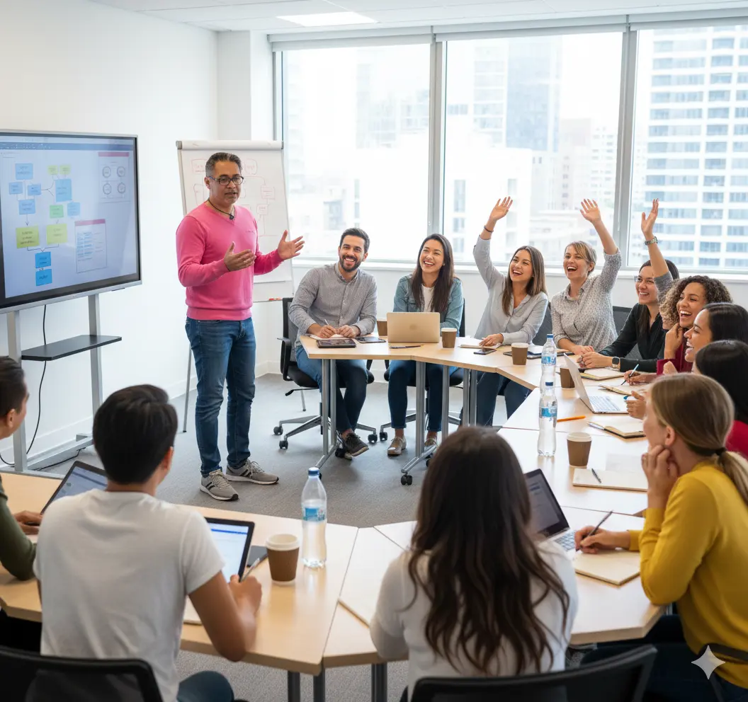 Image de Joseph en train de former des managers